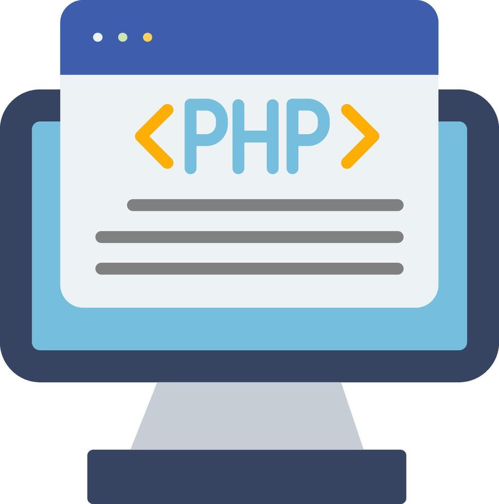 PHP Programming Language Flat vector