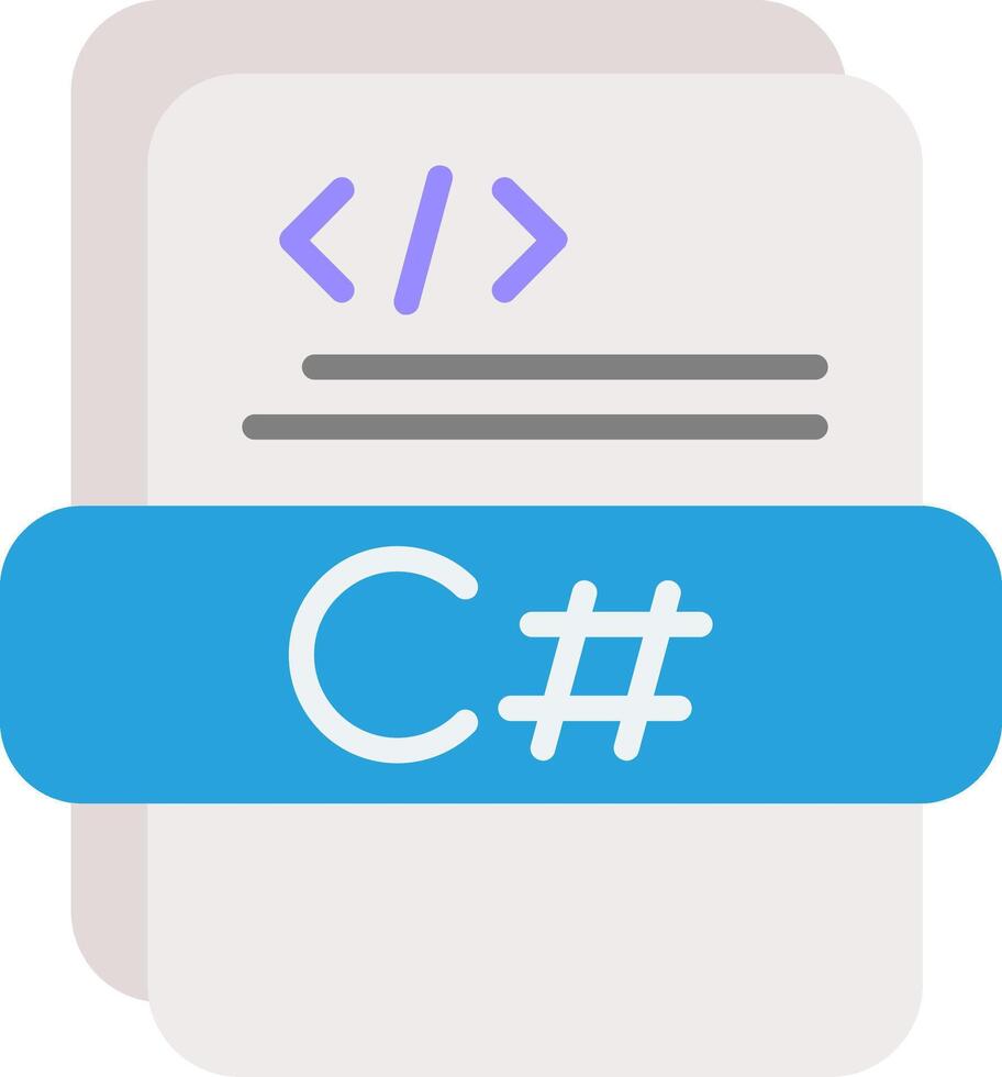 C Sharp Coding Language Flat vector