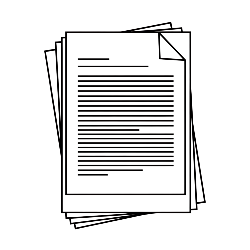 pila di documenti con testo isolato su trasparente sfondo png