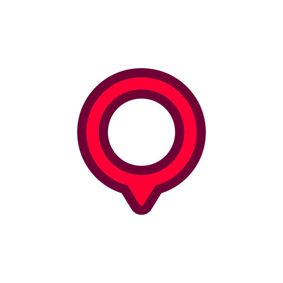 Red and pink location marker icon with simple circular design for map applications vector