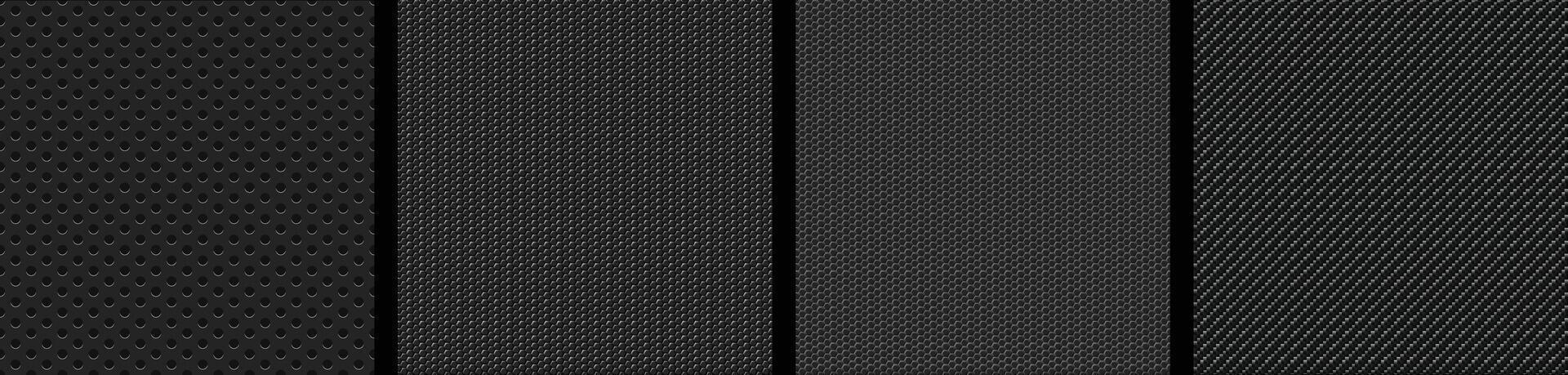 Carbon dark metallic background with hexagons and circles vector