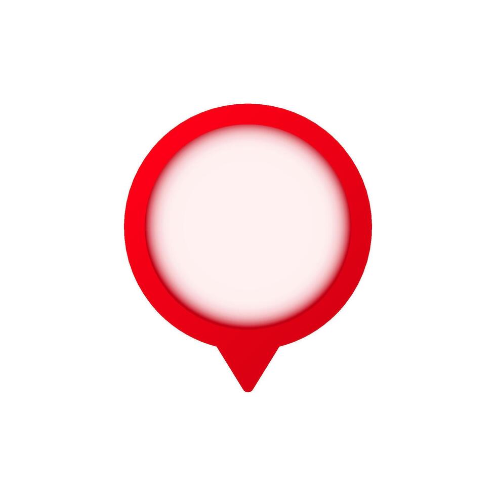 Red location marker with white center for maps and navigation context vector
