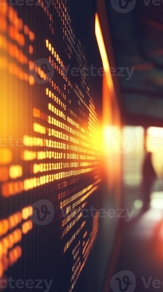 Close-up of a hacker's screen showcasing data visualization during a late-night session photo