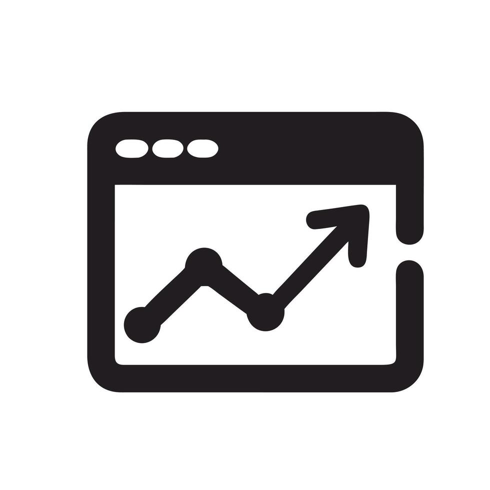 Web page showing an upward trending graph isolated on white background vector