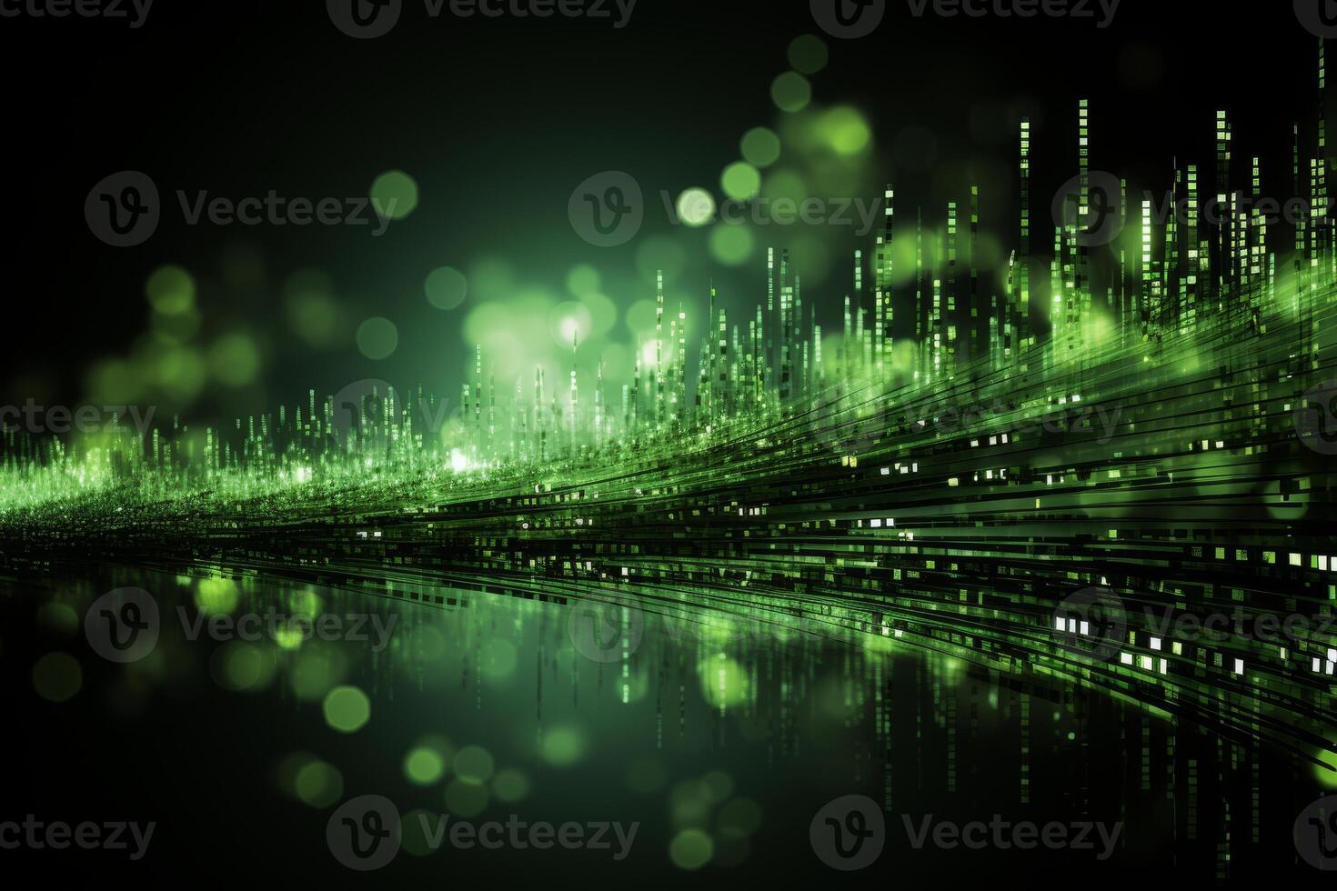 Abstract green binary code background pattern for technology concept in digital design and computing photo