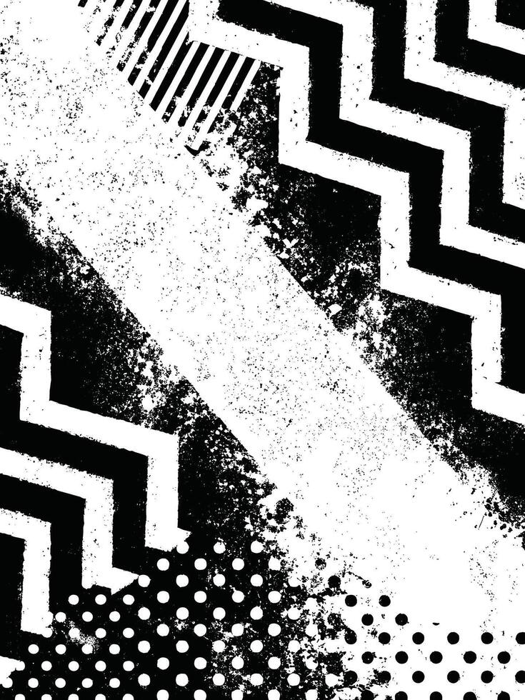 Abstract with Shapes and Grunge Noise Halftone Background vector