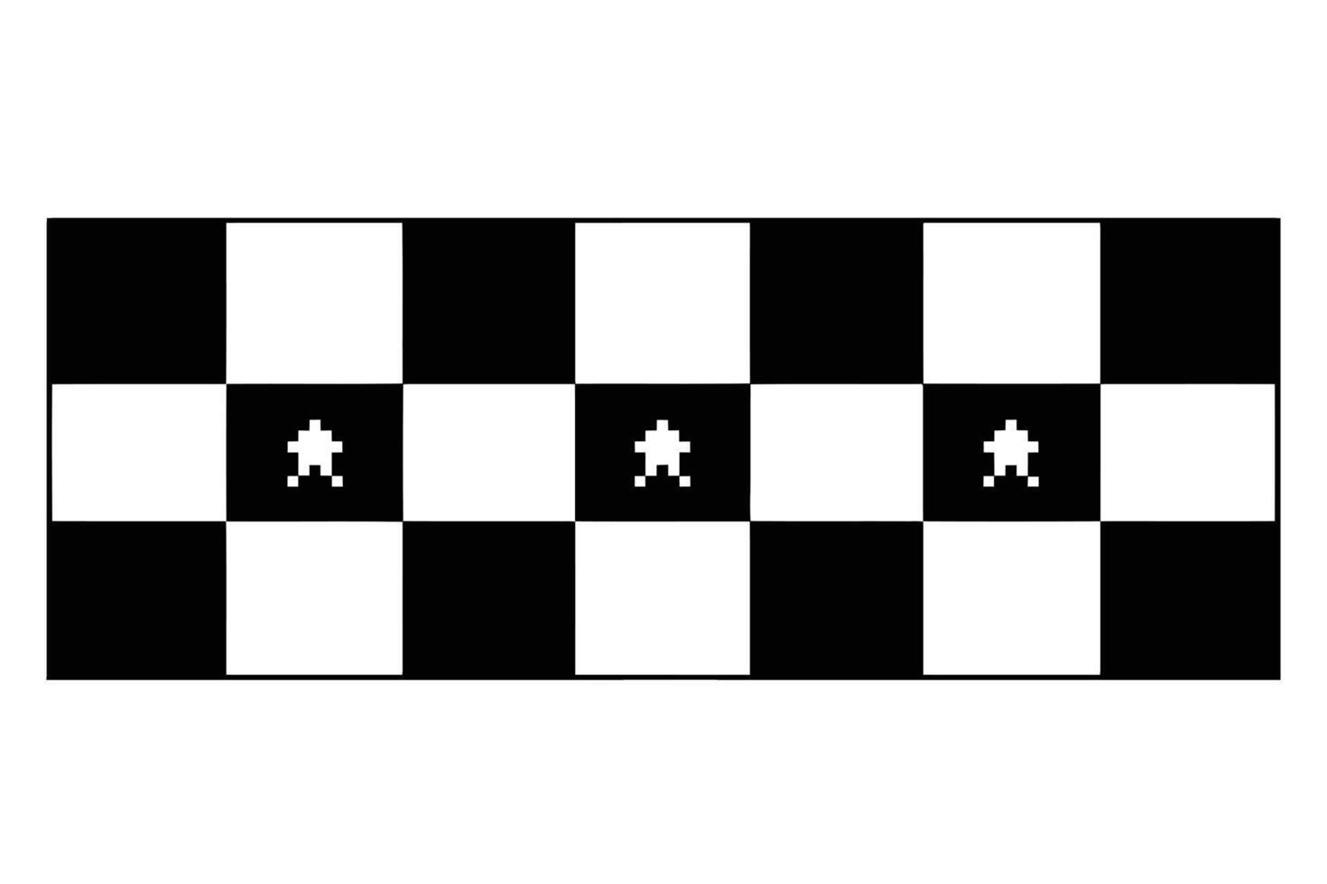 Checkerboard pattern with stars in alternating squares isolated on white background vector