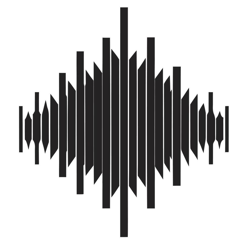 Black Sound Waveform Graphic Representing Audio Signal on White Background music equalizer vector