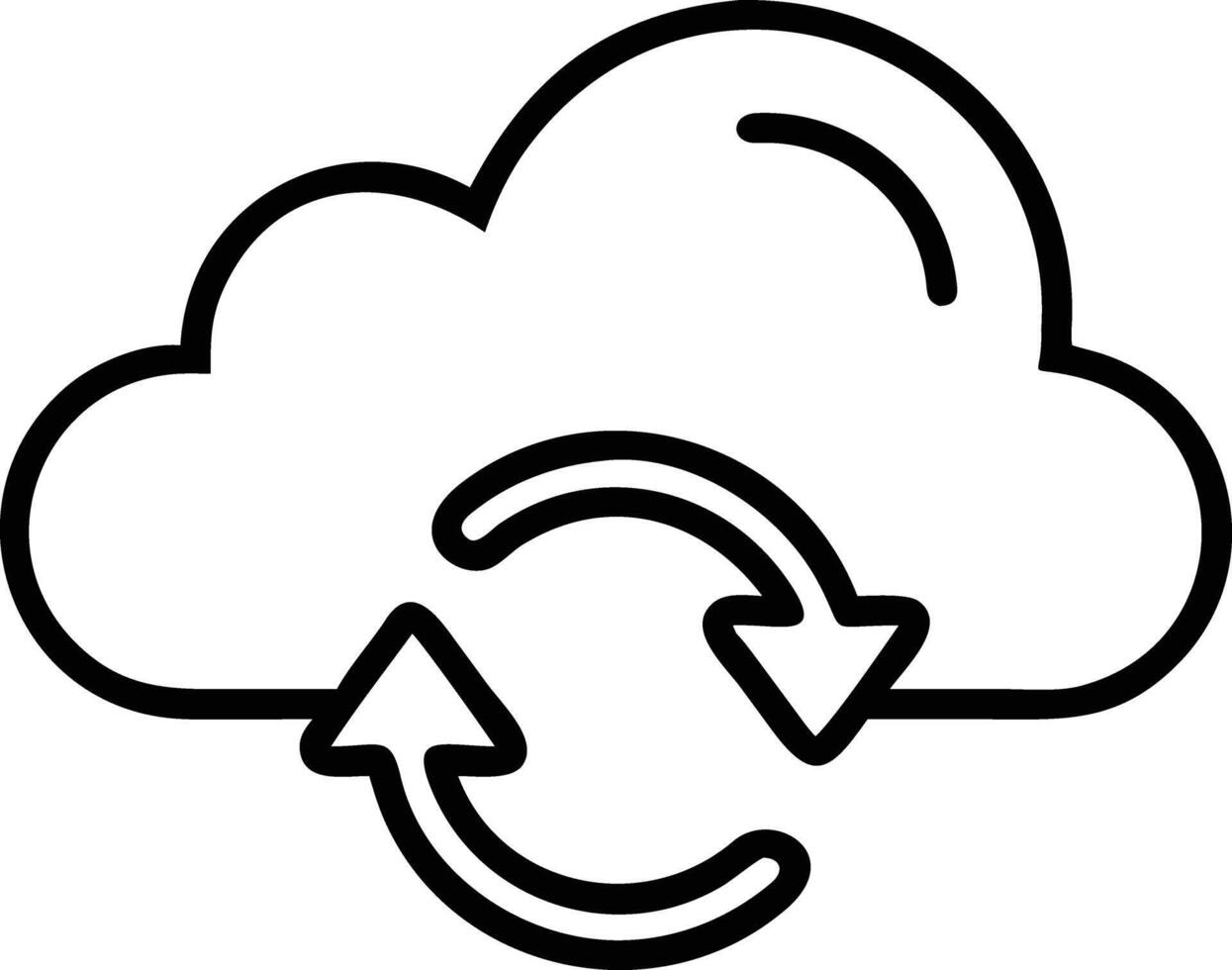 Cloud Sync Icon with Circular Arrows synchronization data vector