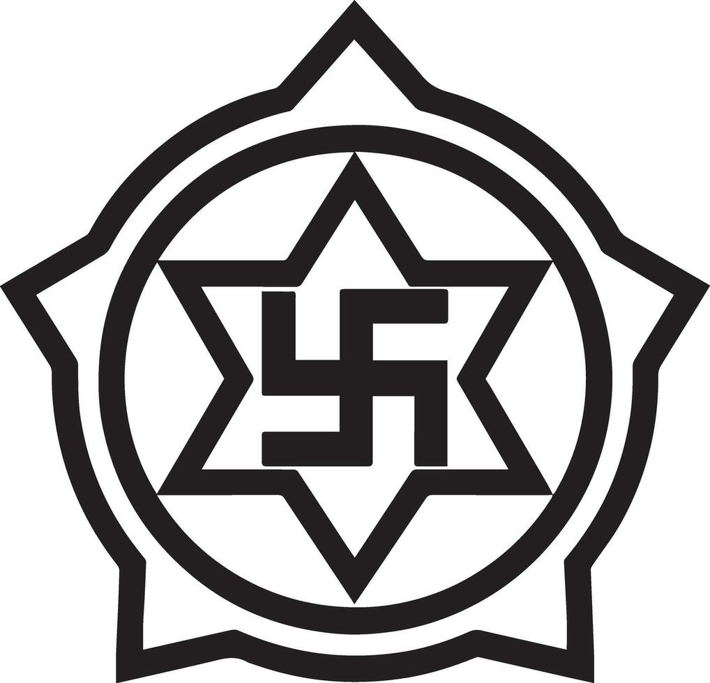 Symbol of the Swastika This stark graphic presents a singular symbol of controversy the swastika within the confines of a stark, bold design, inviting contemplation on history, meaning. vector