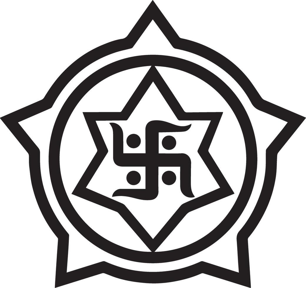 Symbol of faith in Emblem A striking emblem that features symbolic shapes and cultural meaning, standing as a visual representation of heritage and reverence. vector