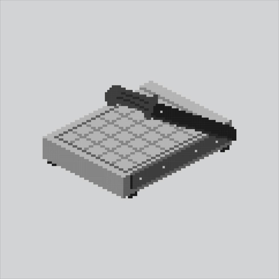 Pixel art illustration Paper Cutter. Pixelated Cutter Tools. Paper Cutter Machine Tools Icon pixelated for the pixel art game and icon for website and game. old school retro. vector