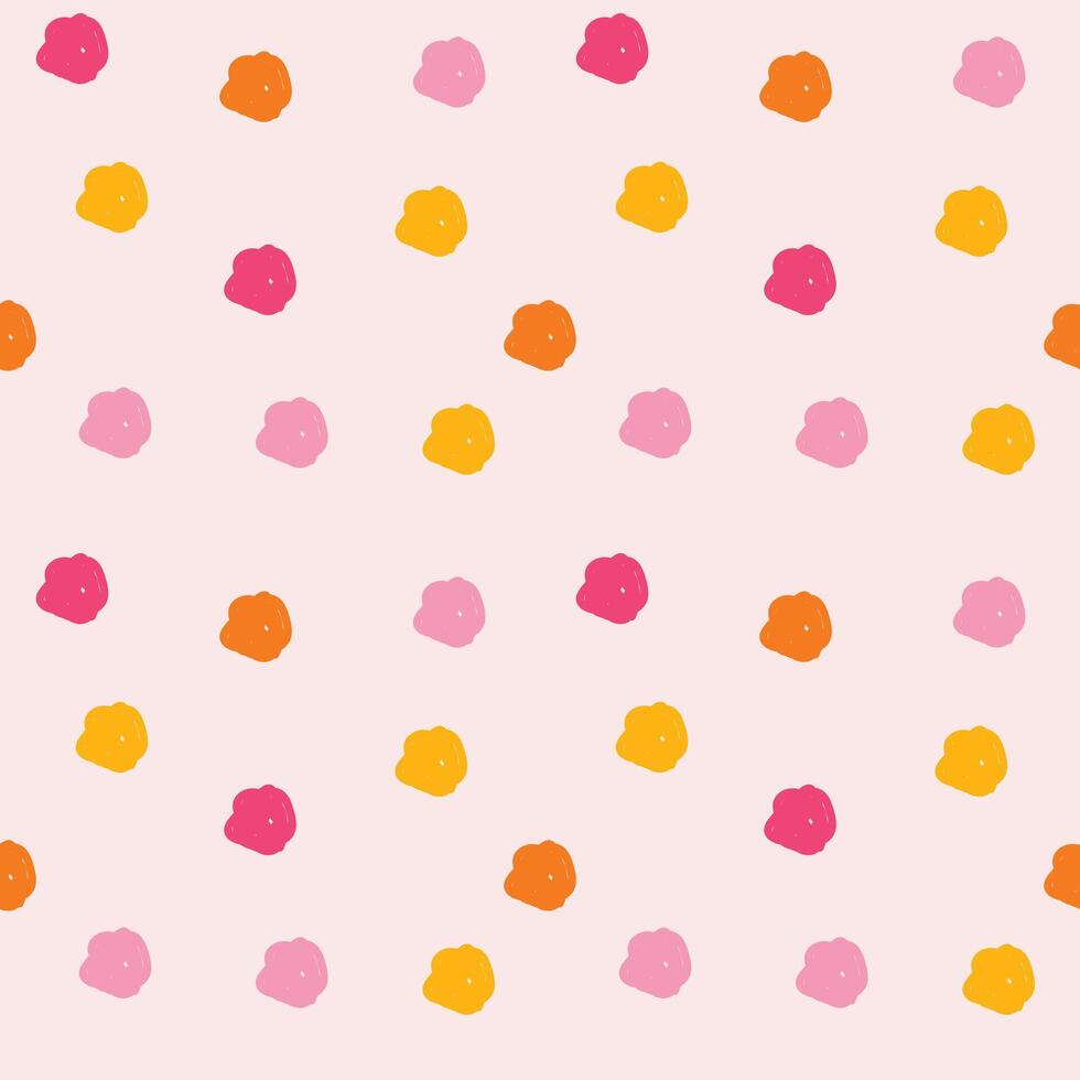 Hand Drawn Polka Dot Pattern Abstract Multicolored Seamless Design vector
