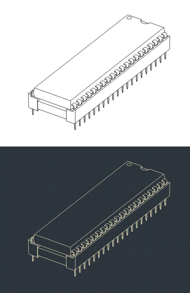 inmersión enchufe con chip isométrica planos vector