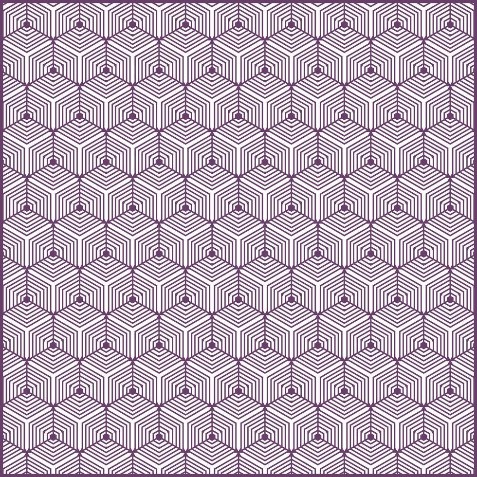 creative hexagon pattern with multiple purple lines vector