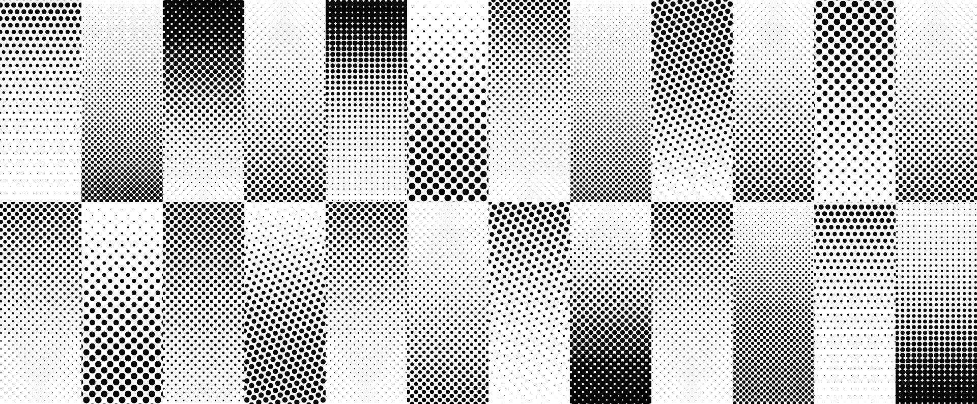 Halftone gradient stripes background. Fading dotted gradation lines wallpaper. Repeating dotwork strip pattern backdrop. Black and white parallel dot lines wallpaper for overlay, print, cover. vector