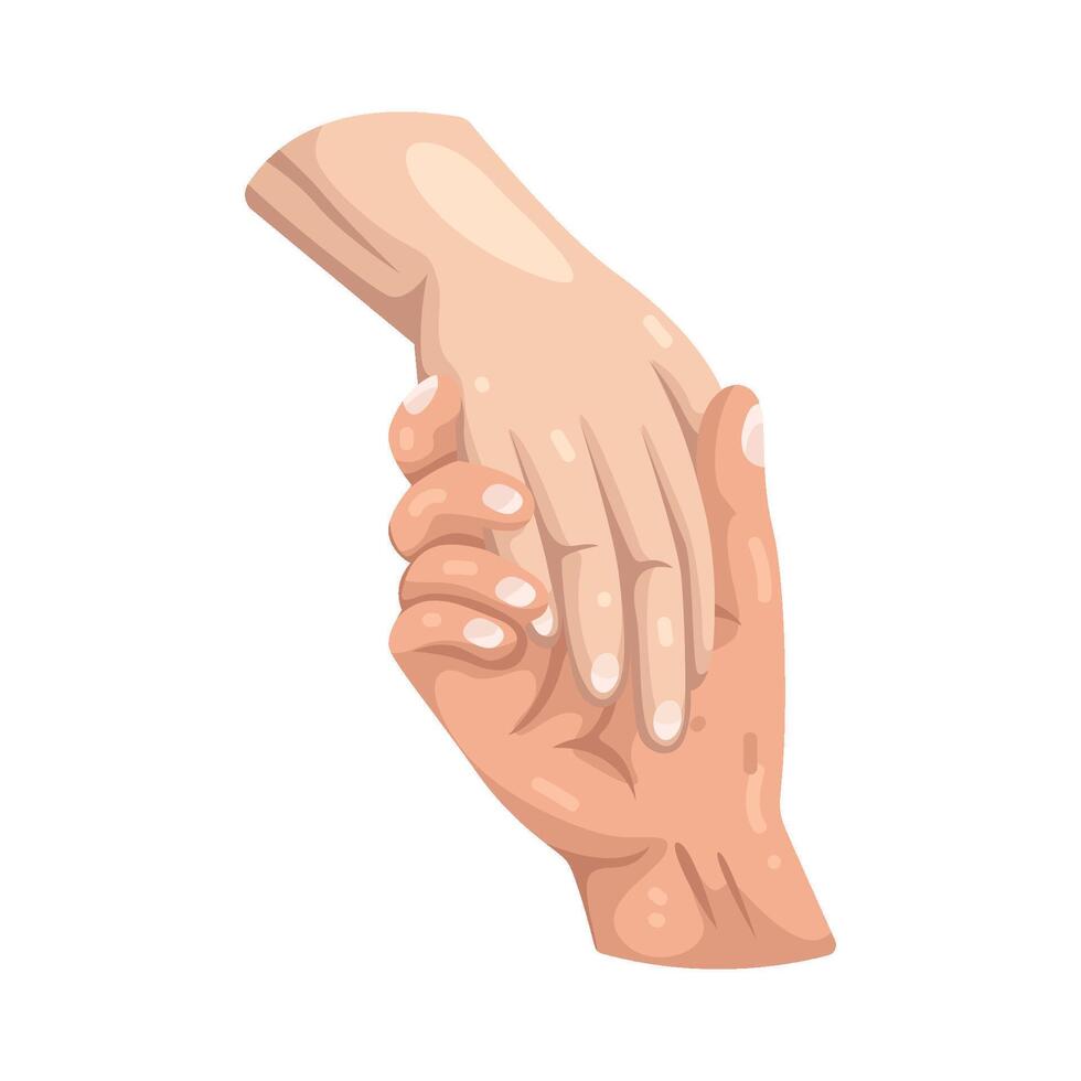 Hands grasping each other vector