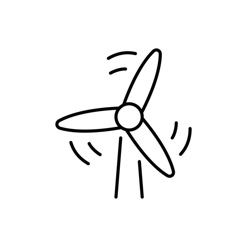 Wind turbine icon. Simple outline style. Windmill, wind power, alternative energy, generation, electricity, green technology concept. Thin line symbol. Isolated design vector