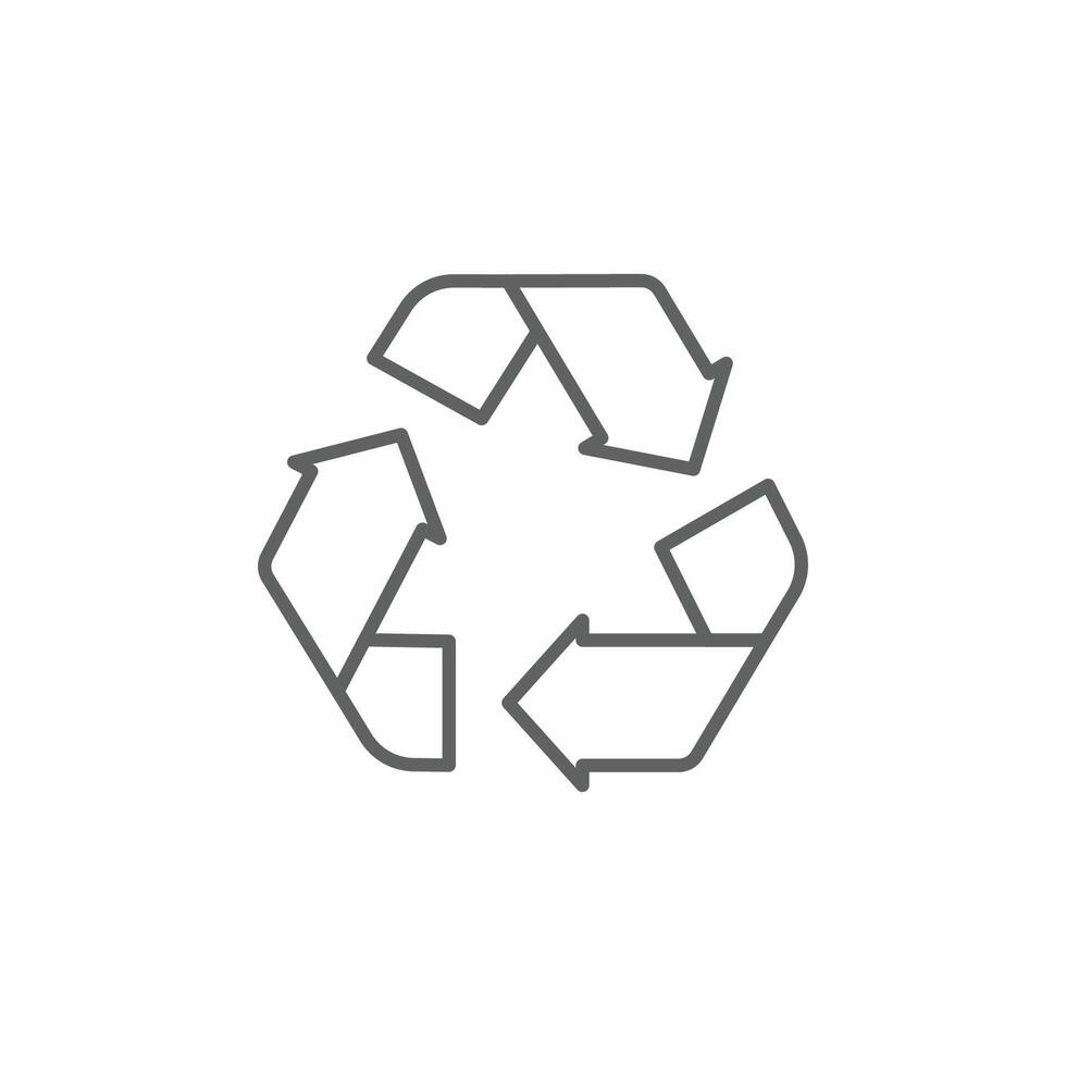 Recycling icon. Simple outline style. Recycle arrow, waste recycling innovation, reuse, reusable, ecofriendly environment concept. Thin line symbol. Isolated design. Editable stroke vector