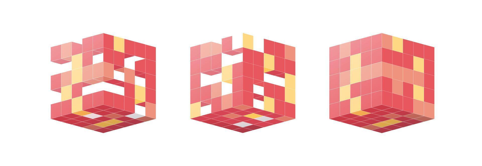 Abstract isometric cube shape vector