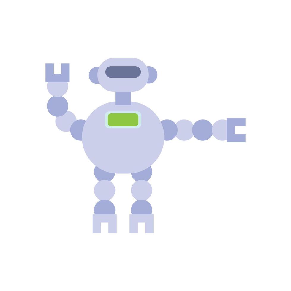 a robot with a green light on its arm vector