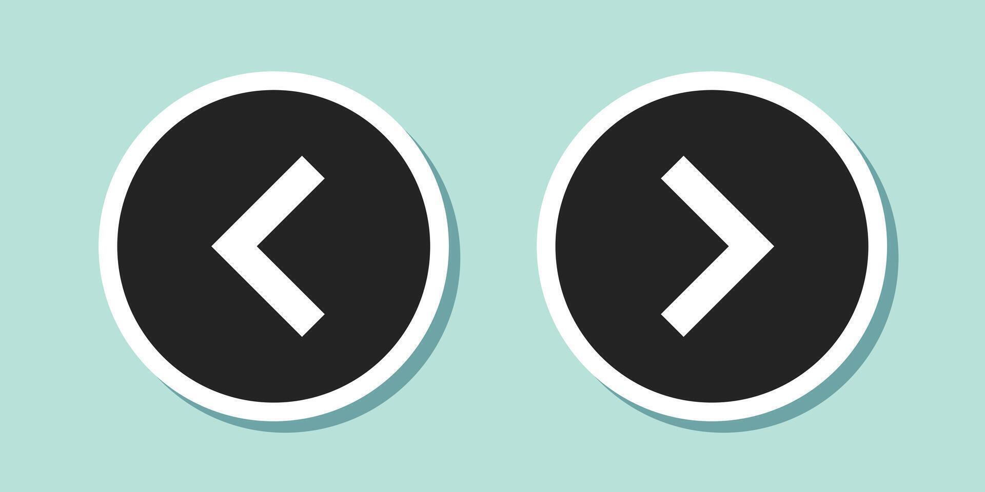 Two black and white buttons with the same symbol vector