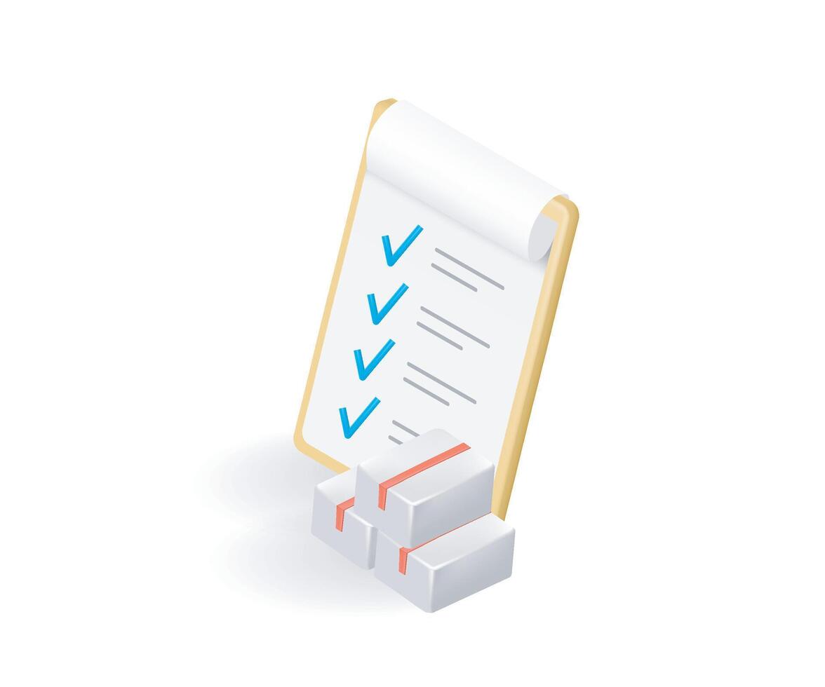 Checklist with completed tasks and boxes vector