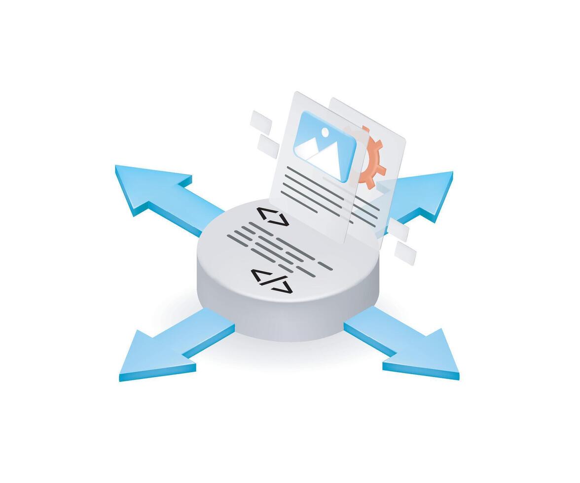 Dynamic image processing illustration vector