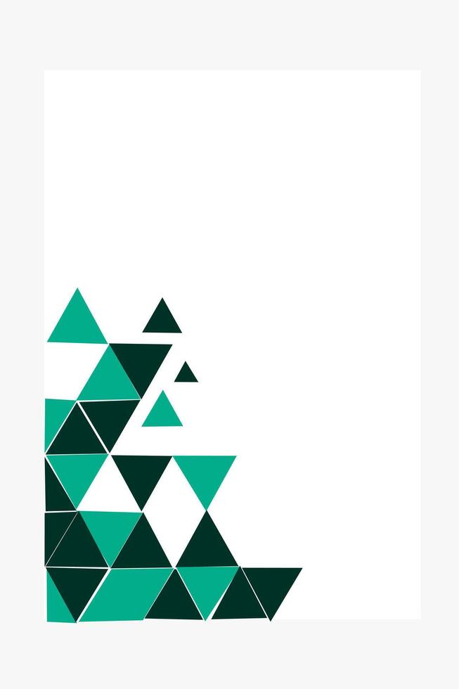 Minimal abstract layout with green and dark teal triangles forming a structured pattern. A clean, modern design with geometric balance and visual harmony. vector