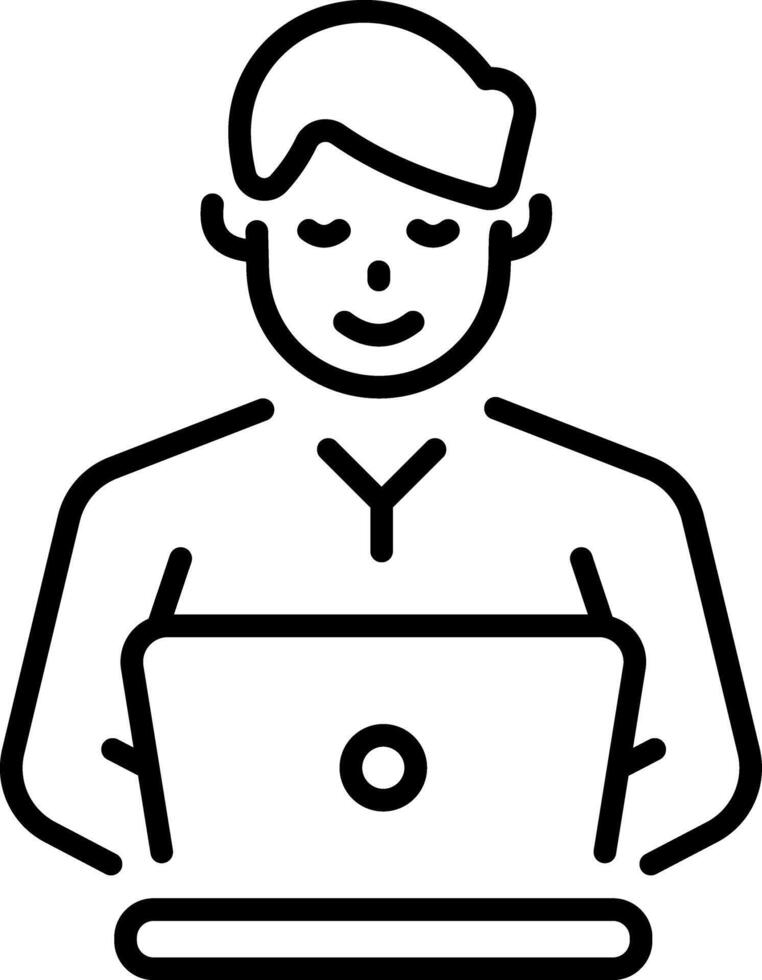 un línea estilo icono representando un comerciante vector