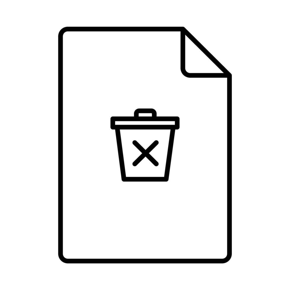 Document with trash can icon vector