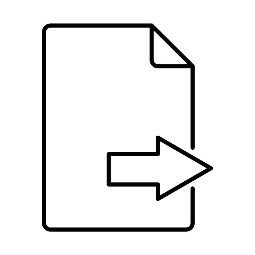 Document with arrow indicating export or transfer vector