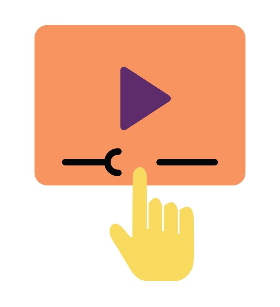 player control icon with hand interaction, Adjusting timeline or progress bar symbol vector