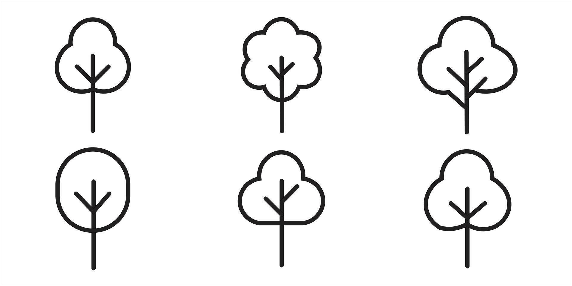 Elegant tree icon set for nature designs or environmental projects, add a natural touch to your brand today vector