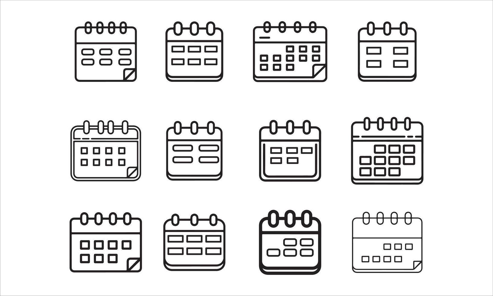 Organize your schedule with calendar icons for efficient time management and important date reminders with ease vector