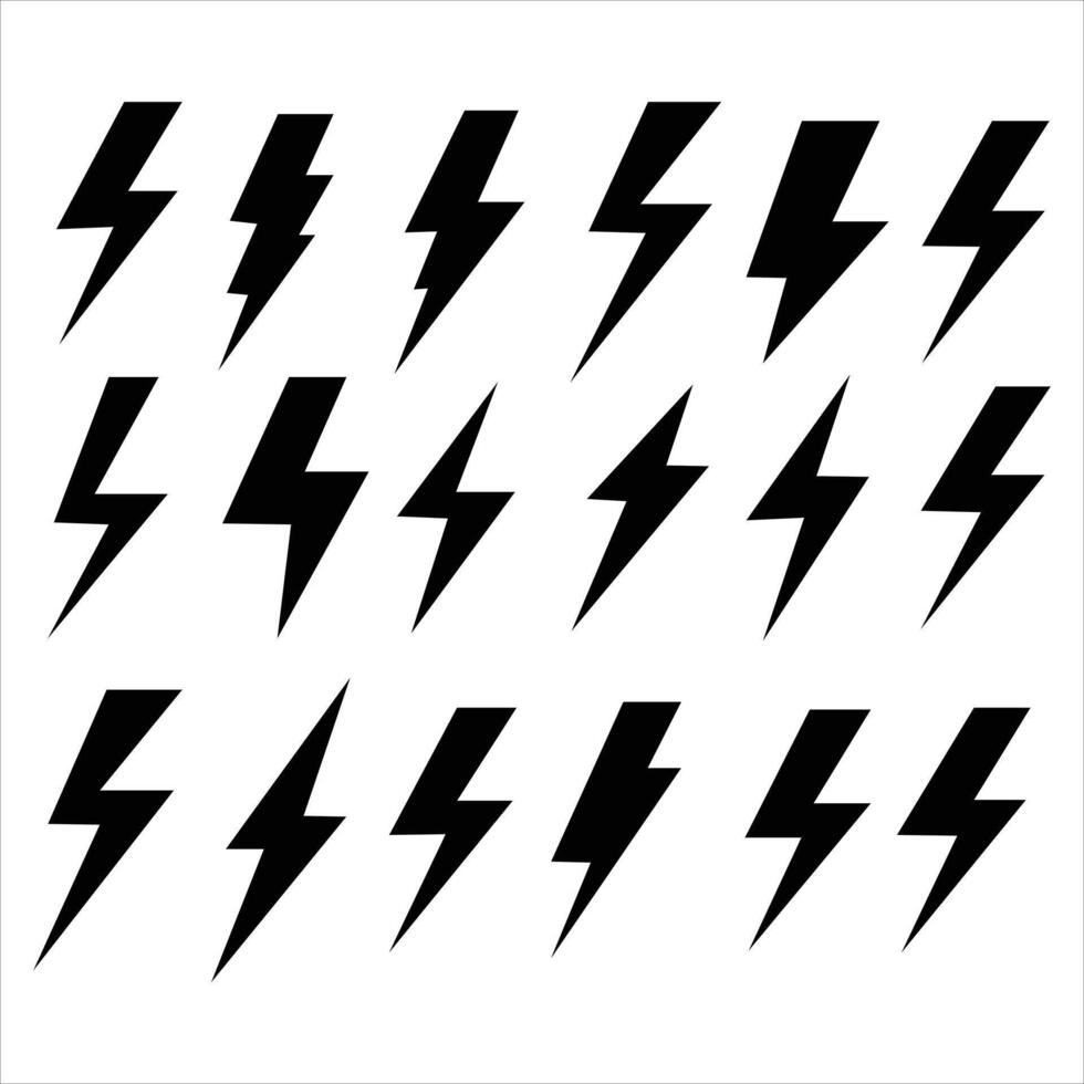 Dynamic lightning bolt collection for electrifying designs and powerful visual impact for your brand or project vector
