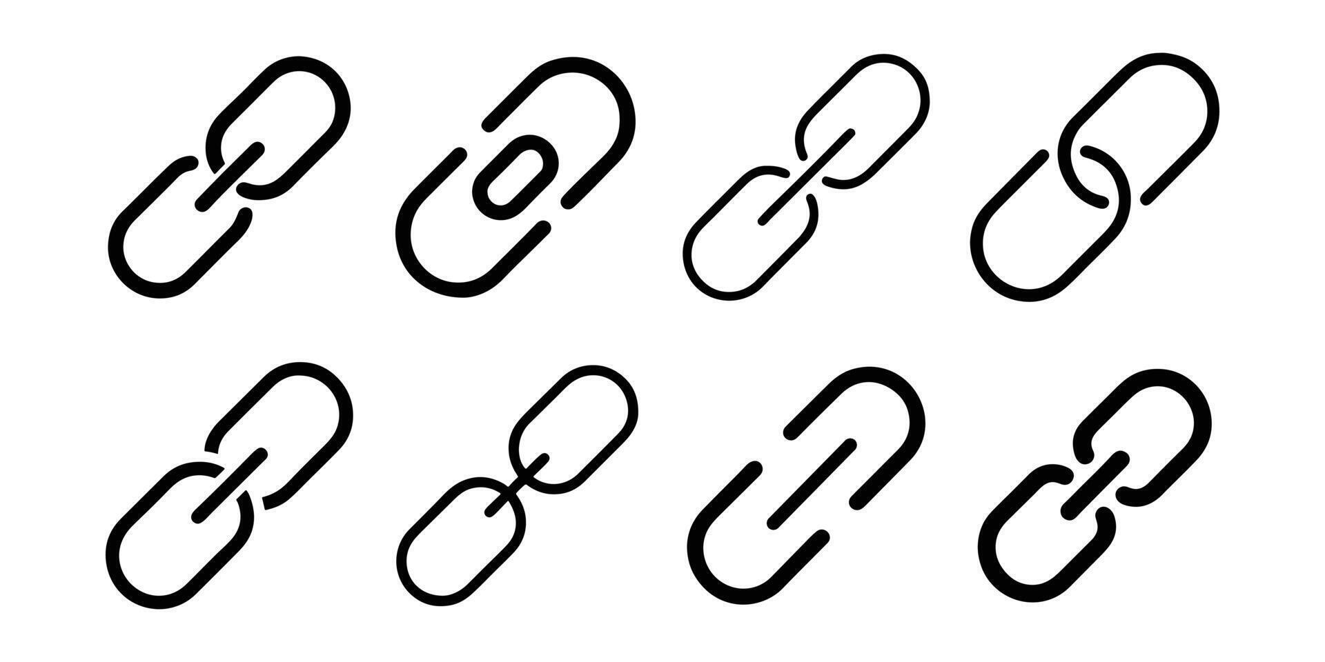 Secure connection icons for website design showcasing linking concepts and digital relationships in modern style vector