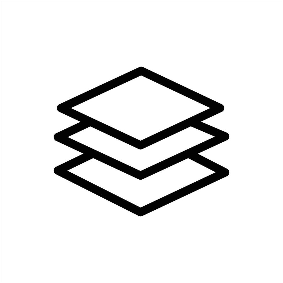 Layer icon in a simple line style isolated on white background vector