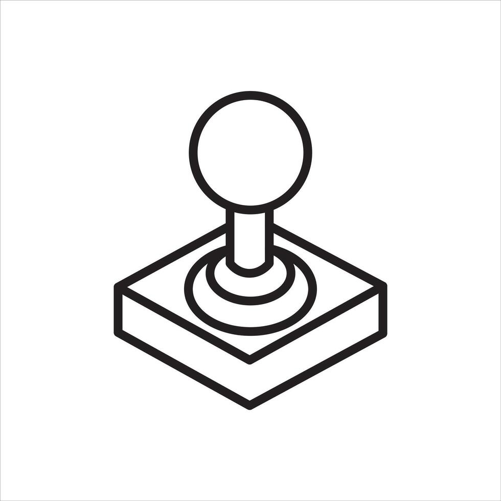 Simple black outline of a retro joystick isolated on white background vector