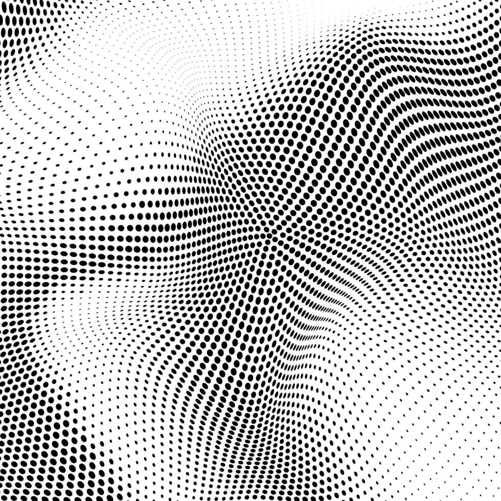 Grunge Wave Halftone Pattern. Set of Dots. Dotted Texture on White Background. Overlay Grunge Template. Distress Linear Design. Fade Monochrome Points. Pop Art Backdrop. vector