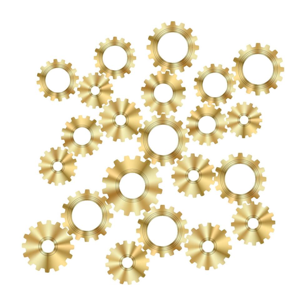 Techno Background with Geometric Gear Wheels Icon. Machinery Logo. Mechanism Cog Concept. Technologic Mechanical Cogwheel Tool. Teamwork Symbol. Part of Transmission. vector