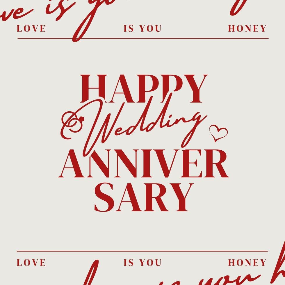 Happy Wedding Anniversary Card Template Square Version
