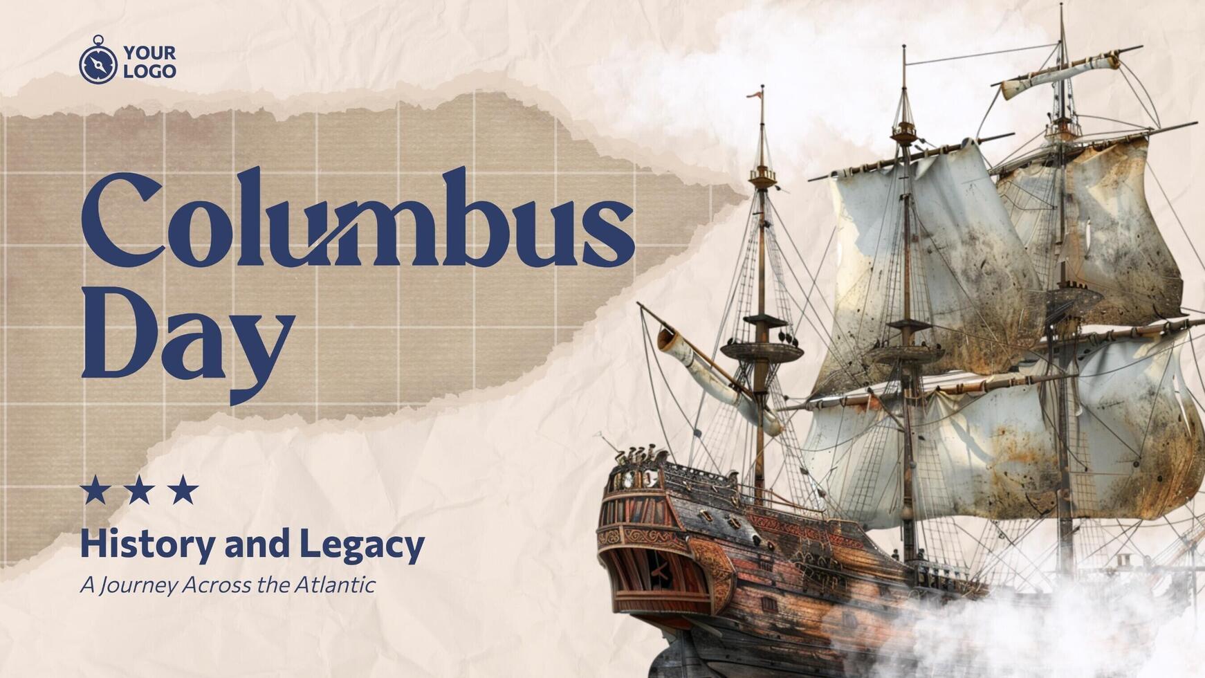 Columbus Day History Presentation Slides template