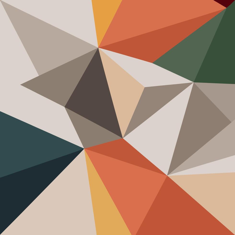 Geometric abstract background with warm earth tones and sharp angles pattern vector