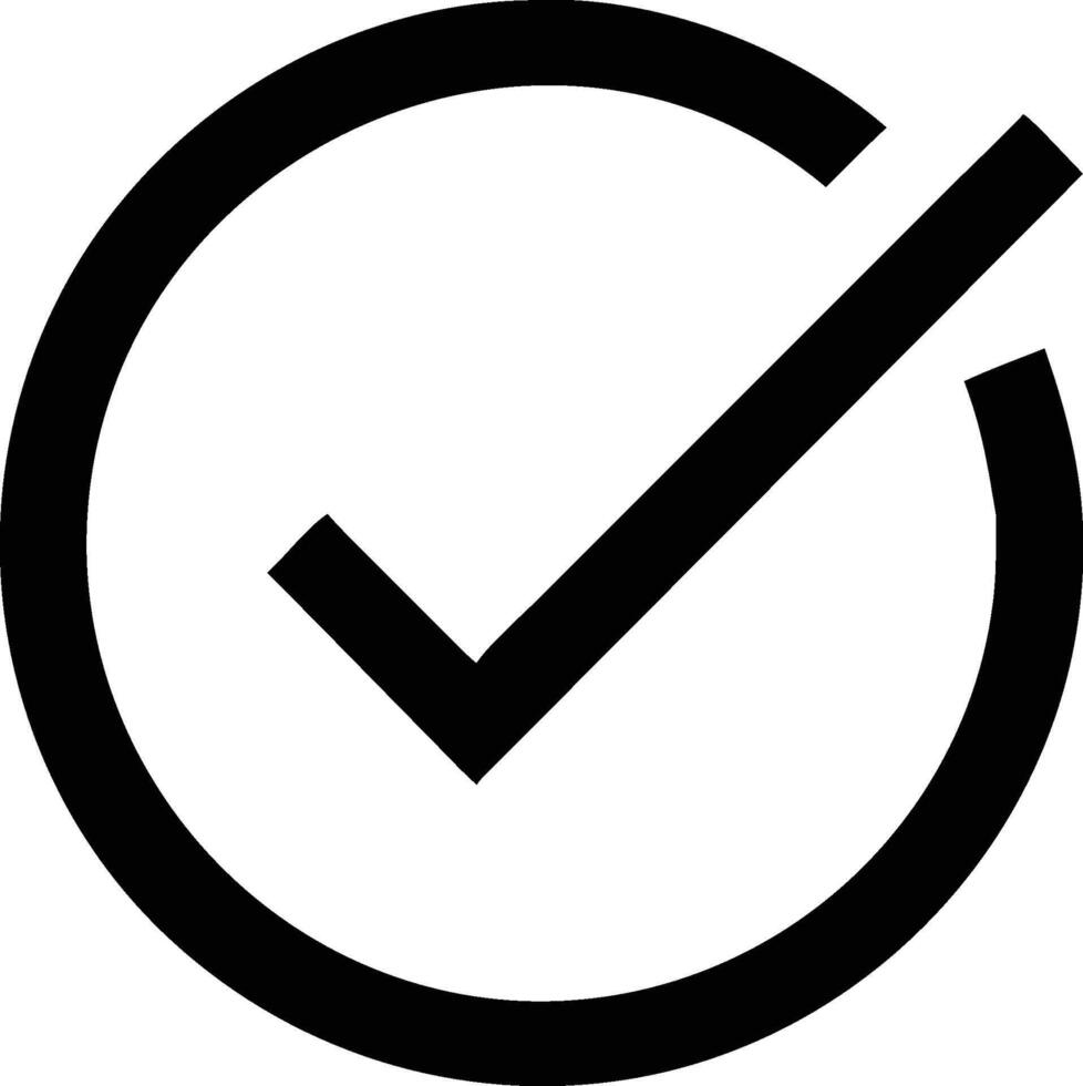 A Simple Check Mark Inside a Circle Design Element vector