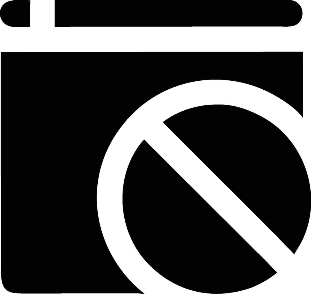 Prohibited Website Black Icon Depicting Restriction on Internet Access vector
