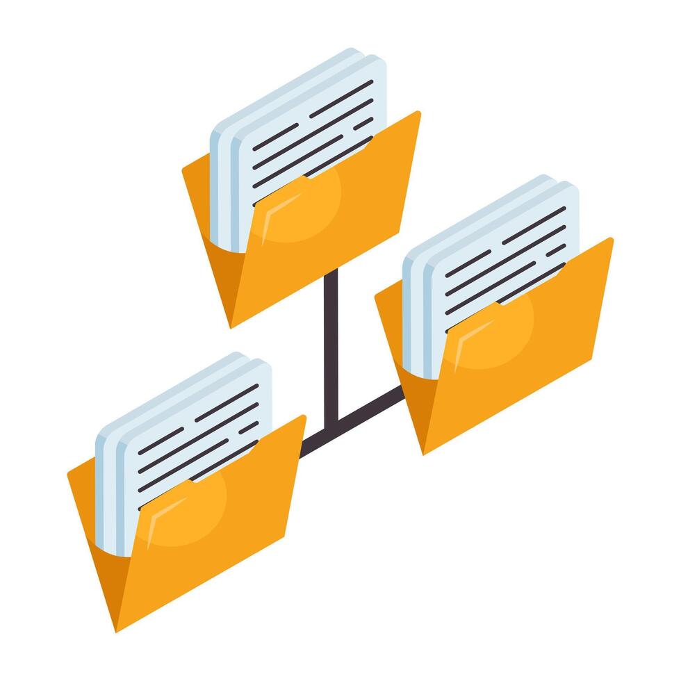 Illustration of folders with documents vector