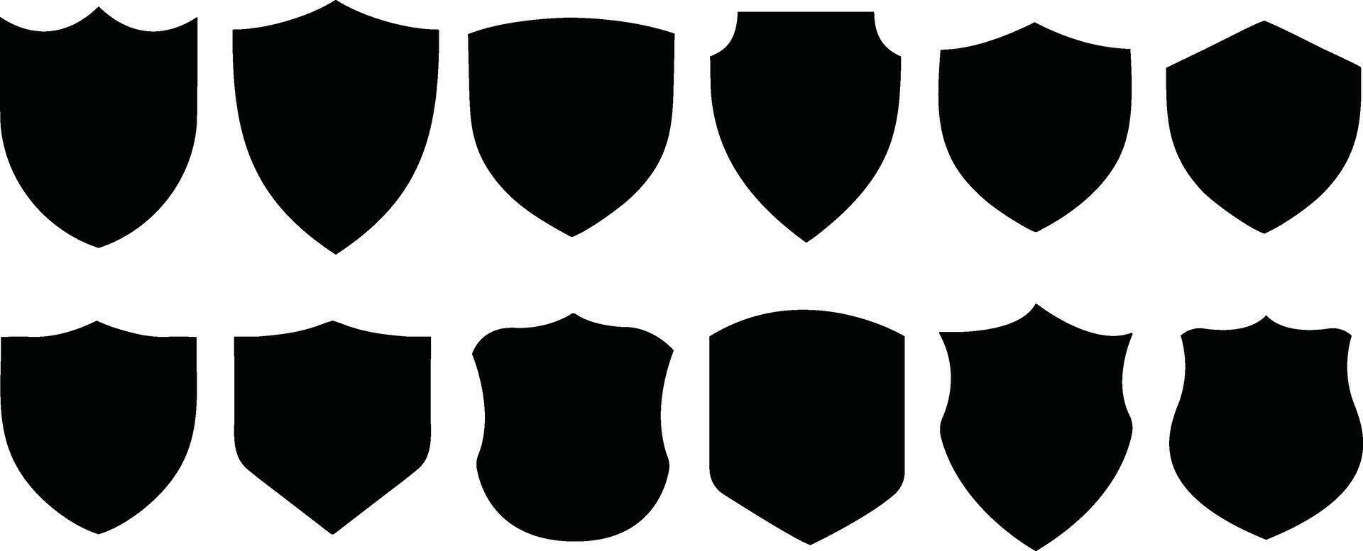 Shield icons set. shield , police badge shape. Protect shield , Unique Emblem Shapes for Logo and Badge Design vector
