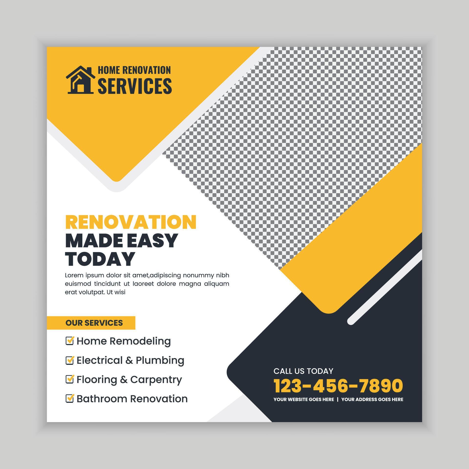 Modern Home Upgrade Social Media Post and Web Banner Template Design ...