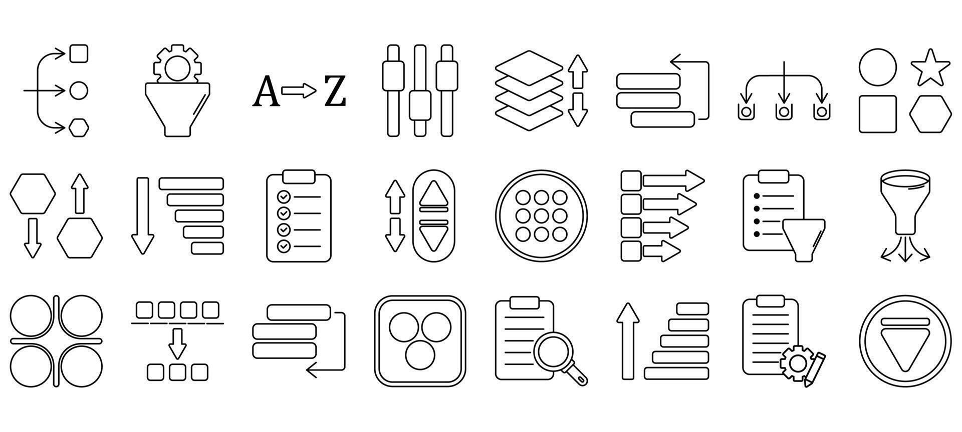 set of sorting and filtering. vector